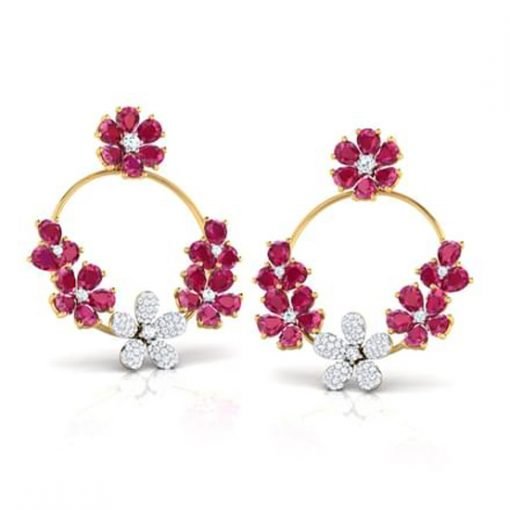 ruby diamond earrings