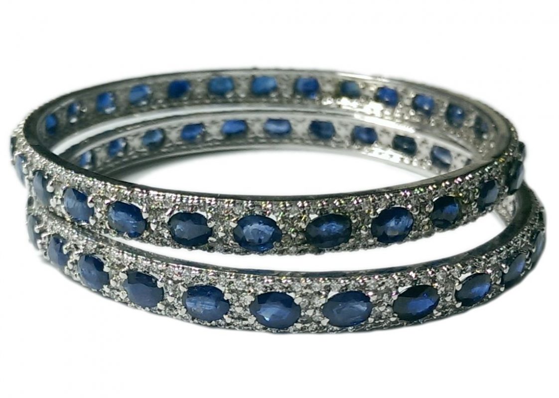 Fine Sapphire Bangles Made With Sterling Silver Gleam Jewels