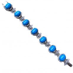 Big Sized Sterling Silver Turquoise Bracelet