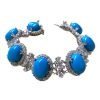 Big Sized Sterling Silver Turquoise Bracelet