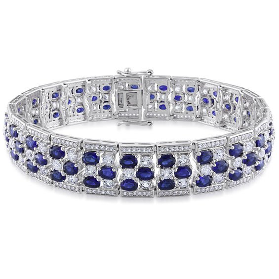 Shop Blue Sapphire Bracelet in 925 silver by ERUS THE LABEL at House of  Designers – HOUSE OF DESIGNERS