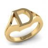 14k Solid Gold Alphabet D Ring