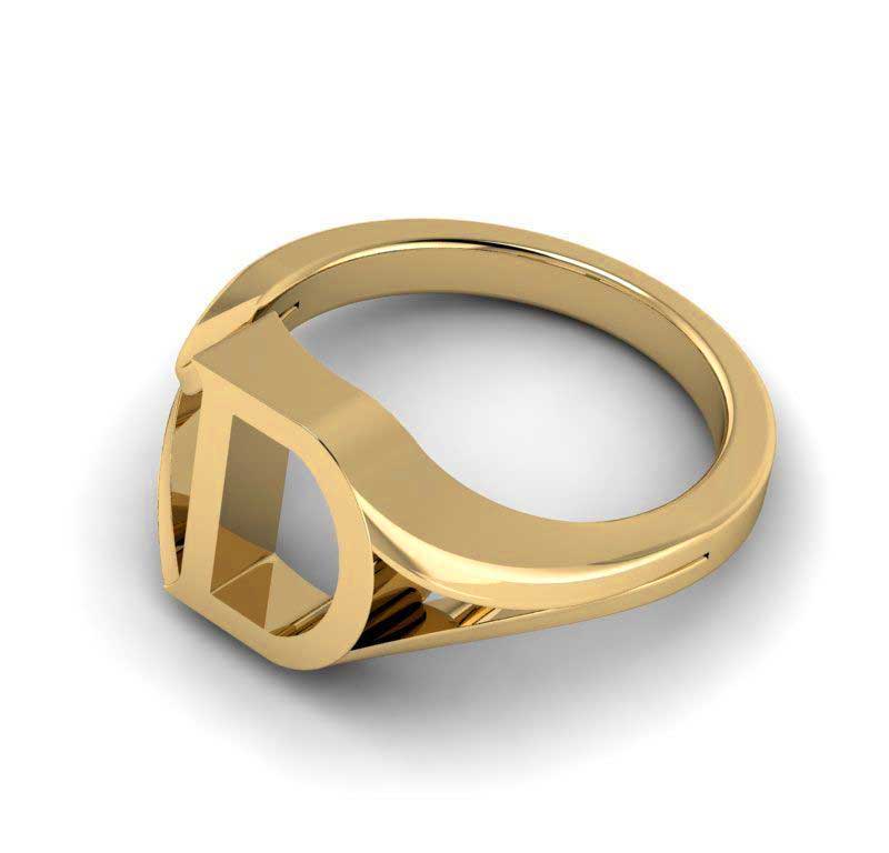 14k Solid Gold Alphabet D Ring - Gleam Jewels