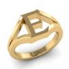 14k Solid Gold Alphabet E Ring