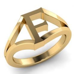 Jewelry Alphabet F Ring in 14k Gold