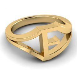 Jewelry Alphabet F Ring in 14k Gold
