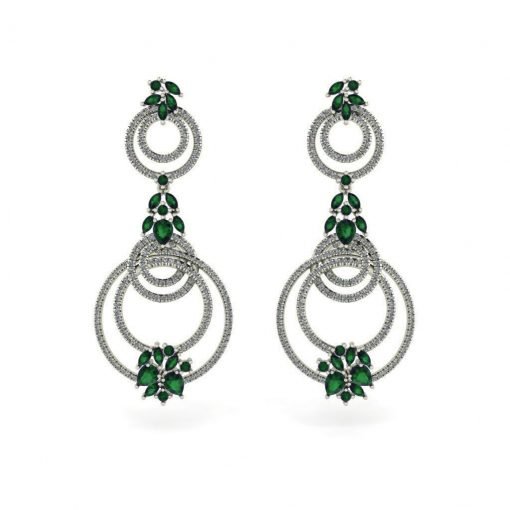 Chrome Diopside Earrings in Sterling Silver
