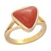 6.00 Carats Natural Coral Triangle Ring made in 18k Gold