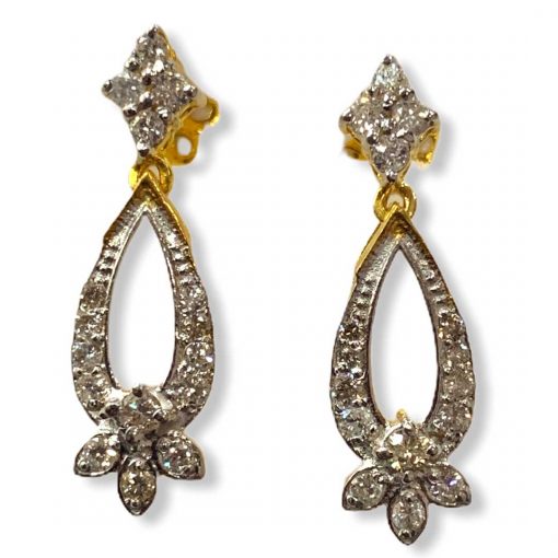 Fine Quality Diamond Earrings in 18k Solid Gold