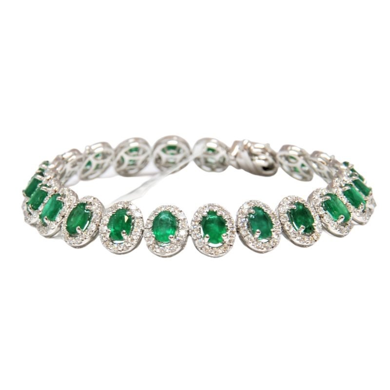 Premium Quality Sterling Silver Emerald Bracelet Gleam Jewels