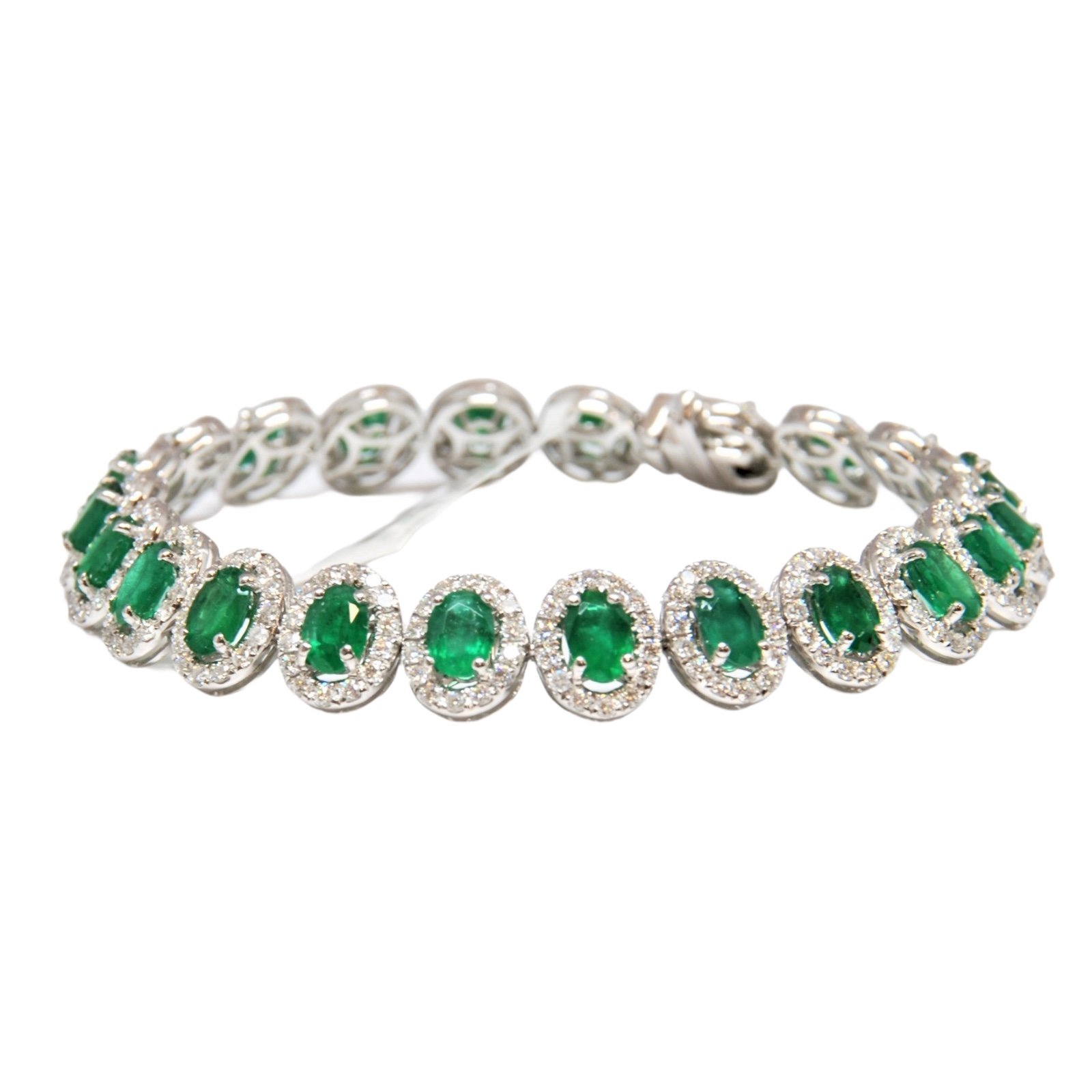 Lab-Created Emerald Tennis Bracelet in Sterling Silver with 14K Gold Plate  - 7.25