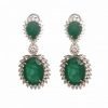 Big Emerald Earrings Made in Sterling Silver