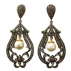 Victorian Inspired Rose Cut Diamond Earrings
