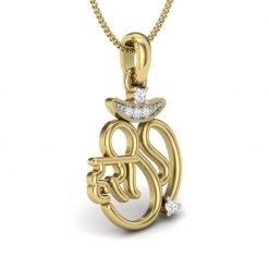 Hari Om Diamond Pendant in 14k Solid Gold