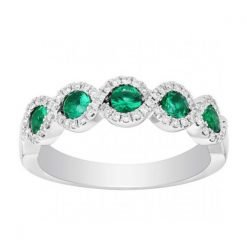 Fine Sterling Silver Emerald Ring