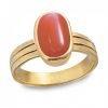 18k Gold Premium Red Coral Ring