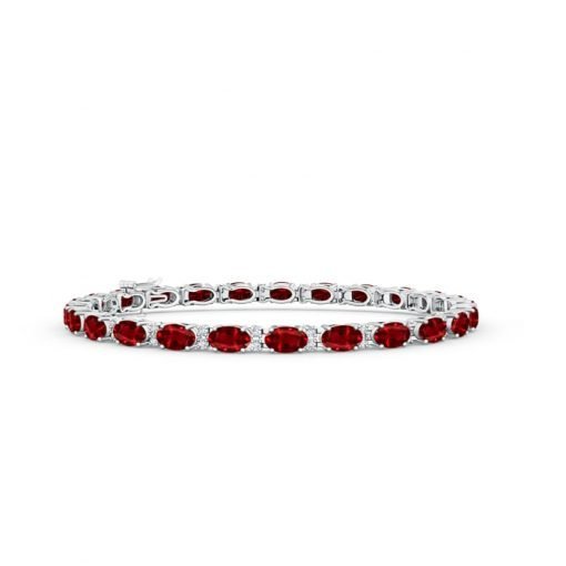 Premium Sterling Silver Ruby Tennis Bracelet