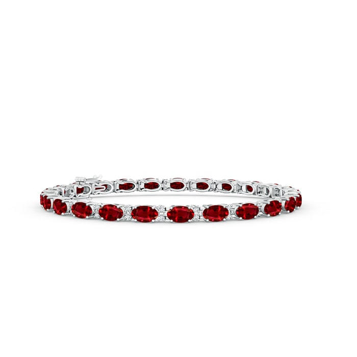 RUBY AND DIAMOND BRACELET 001-240-00612 14KW Saint Augustine | Blue Water  Jewelers | Saint Augustine, FL