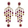 Sterling Silver Ruby And Yellow Sapphire Earrings