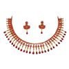 Sterling Silver Ruby Tear Drop Necklace with Earrings