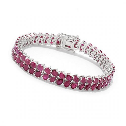 Ruby Tennis Bracelet made with Sterling Silver