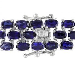 Sterling Silver Blue Sapphire Bracelet