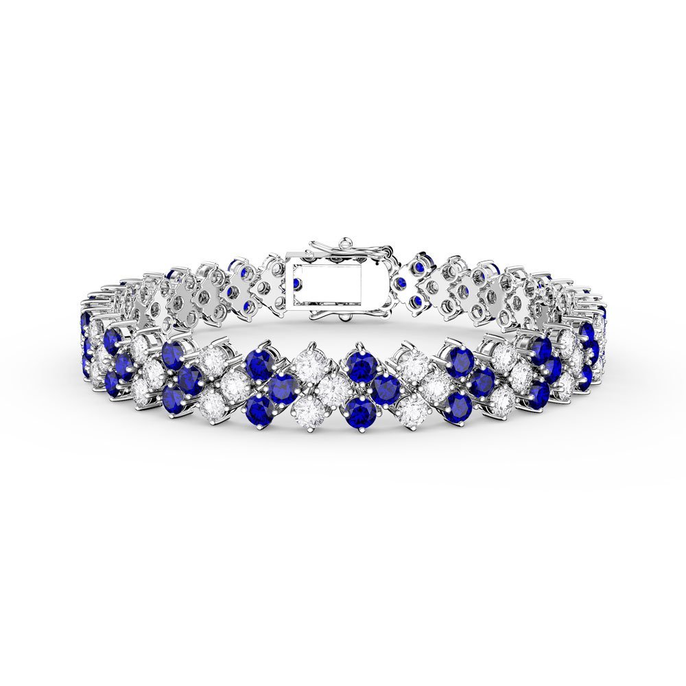 Premium Quality Sterling Silver Blue Sapphire Bracelet - Gleam Jewels