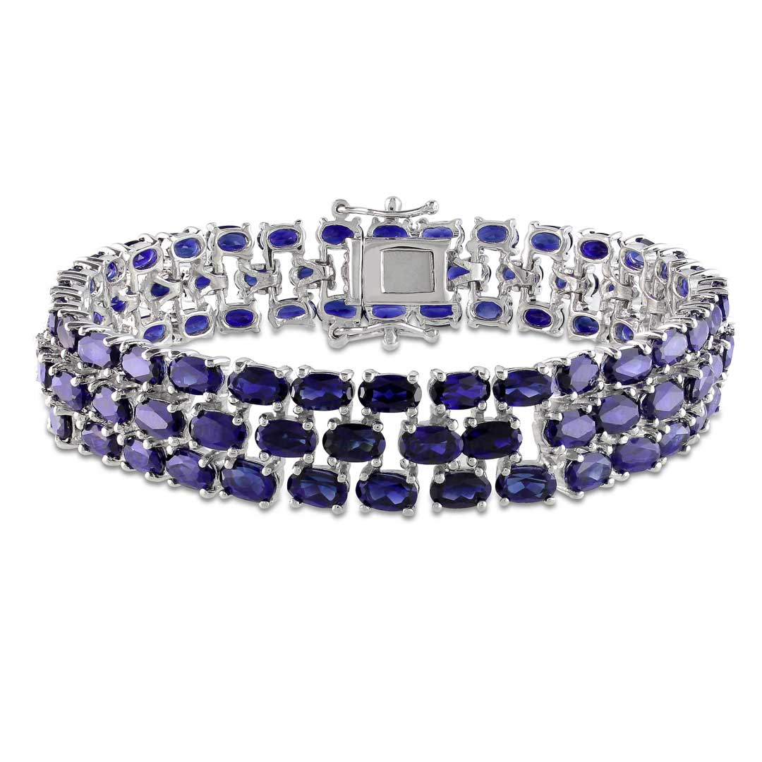 Sterling Silver Blue Sapphire Bracelet