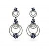 Blue Sapphire Earrings in Sterling Silver