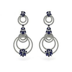 Blue Sapphire Earrings in Sterling Silver