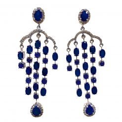 Sterling Silver Blue SapphireSapphire Earrings