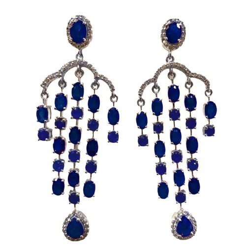 Sterling Silver Blue SapphireSapphire Earrings
