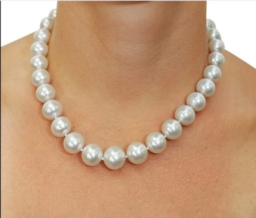 Certified 9mm White South Sea Pearl Necklace