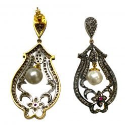 Victorian Inspired Rose Cut Diamond Earrings
