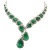 Sterling Silver Green Onyx White Topaz Necklace