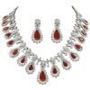 Decent Design Bridal Ruby Necklace with Earrings