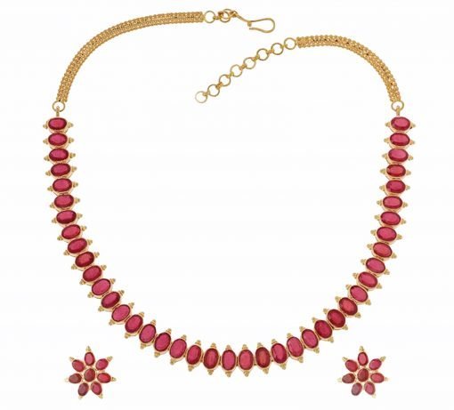 Fine Ruby Necklace with Matching Earrings