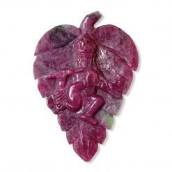 96.00 Carats Lord Krishna Natural Ruby Carving