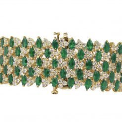 Broad Sterling Silver Emerald Bracelet