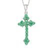 Beautiful Emerald Cross Pendant Xmas Gift