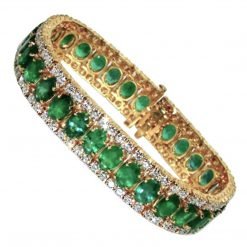 High Quality White Topaz Emerald Tennis Bracelet