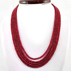 Fine Quality Natural Plain Ruby Beads Necklace
