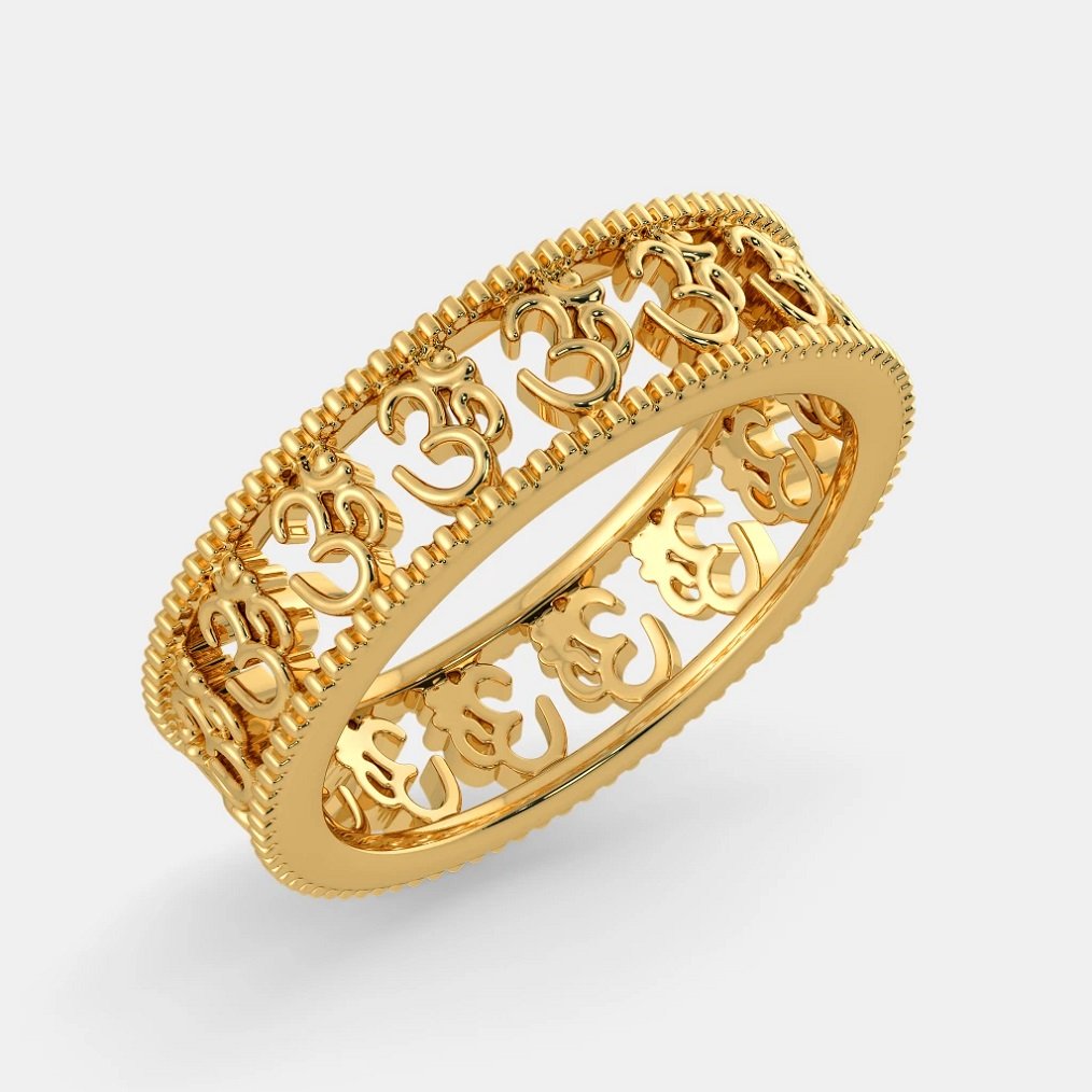 Showroom of 916 gold om gents new design ring | Jewelxy - 227082