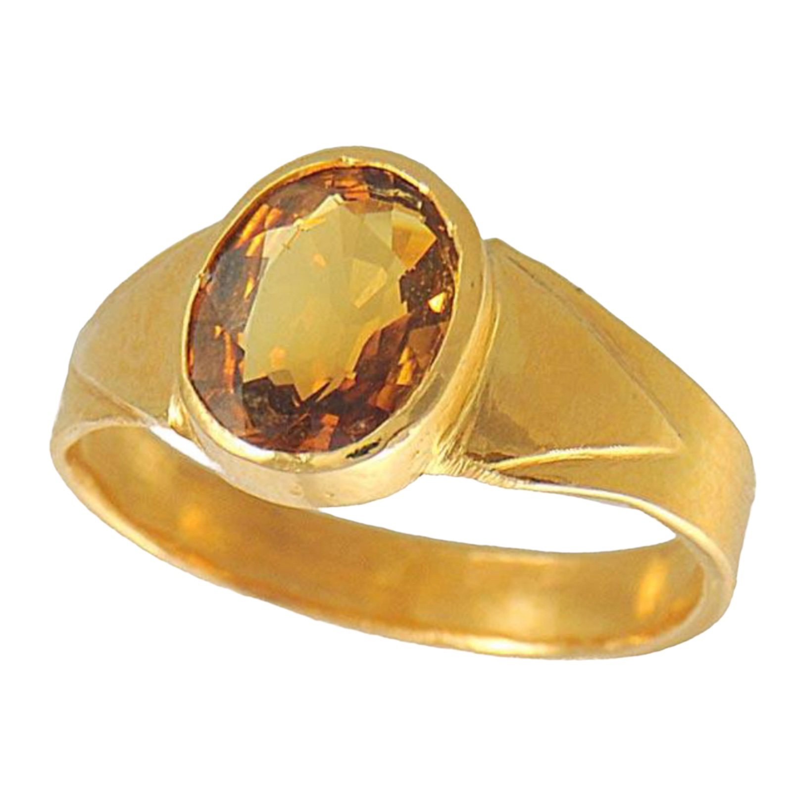 Buy SIDHARTH GEMS 7.25 Ratti Yellow Sapphire/Pukhraj Crystal Gemstone Ring  for Astrological Purpose Panchdhatu Gemstone for Men & Women(Yellow) at  Amazon.in