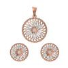 Turkish Design 18k Rose Gold Diamond Pendant Set