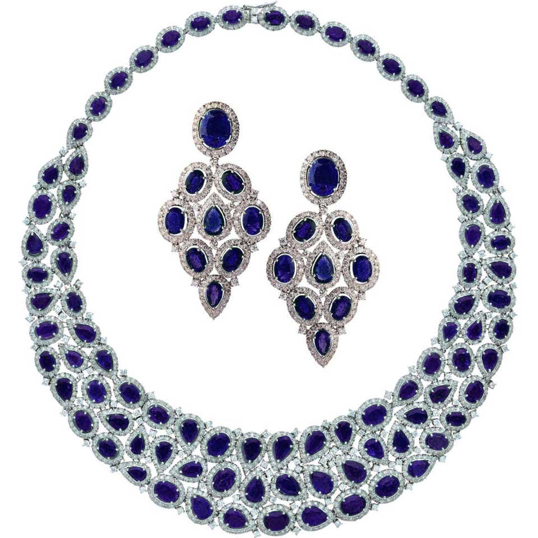 Blue Sapphire & Diamond Necklace – Identity Diamonds