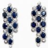 Sterling Silver Blue Sapphire long Earrings