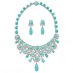 High Quality Turquoise Bridal Necklace with Earrings