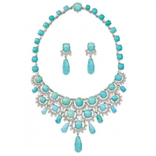 High Quality Turquoise Bridal Necklace with Earrings