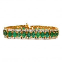 High Quality White Topaz Emerald Tennis Bracelet